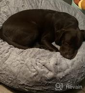 img 1 attached to Large Gray Faux Fur Donut Dog Bed Replacement Cover - Ultra Calming By Furhaven Plush! review by Roy Bush