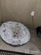 img 1 attached to Grey Anti-Anxiety Donut Dog Bed For Small Medium Dogs - Calming Pet Cuddler Bed With Soft Plush Faux Fur, Machine Washable And Anti-Slip Bottom By JOEJOY review by Kevin Hernandez