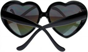 img 1 attached to Heart-Shaped Plastic Sunglasses For Women With Mirrored Color Mirror Lenses