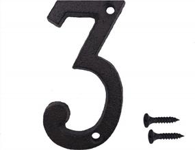 img 3 attached to Black Wrought Iron House Number 3 - 3 Inch Size With Included Matching Screws For Easy Installation