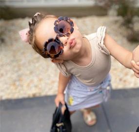 img 3 attached to Cute Flower Round Sunglasses For Kids - ADEWU UV 400 Protection Girls & Boys Gifts