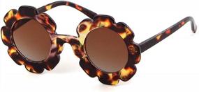 img 1 attached to Cute Flower Round Sunglasses For Kids - ADEWU UV 400 Protection Girls & Boys Gifts