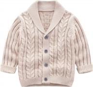 feidoog baby boys v-neck cardigan crochet sweater knit button pullover sweatshirt toddler logo