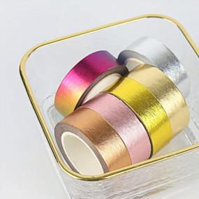 img 3 attached to 6Pcs Pastel Colorful Metallic Washi Tape Set | Self-Adhesive Foil Stickers For DIY Crafts & Gift Wrapping