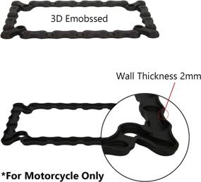 img 2 attached to 🏍️ Enhance Your Motorcycle's Look with TC Sportline LPF245-BK 3D Bike Chain Style Zinc Metal Matte Black Finished License Plate Frame