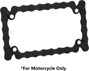 img 4 attached to 🏍️ Enhance Your Motorcycle's Look with TC Sportline LPF245-BK 3D Bike Chain Style Zinc Metal Matte Black Finished License Plate Frame