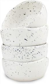 img 2 attached to Handcrafted White Matte Speckled Stoneware Dipping Bowl Set From Roro