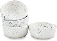 handcrafted white matte speckled stoneware dipping bowl set from roro logo