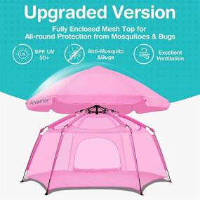 img 1 attached to Pink Pop Up Play Tent For Kids | Indoor/Outdoor Playhouse | Camping And Playpen Fun | Alvantor 7'X7'X44"H Patent