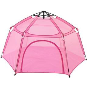 img 4 attached to Pink Pop Up Play Tent For Kids | Indoor/Outdoor Playhouse | Camping And Playpen Fun | Alvantor 7'X7'X44"H Patent