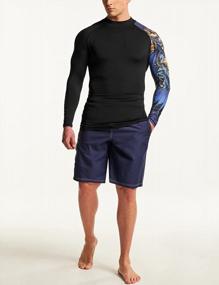 img 2 attached to Мужская рашгард ATHLIO, рубашка для плавания с длинным рукавом и защитой от солнца UPF 50+, подходит для водных видов спорта, серфинга и пляжного отдыха