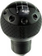 black lunsom 5 speed leather manual transmission shift knob handle ball gear stick shifter head for most vehicles logo