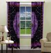 boho chic purple zodiac tapestry curtain: handmade room decor with room darkening & sheer curtains for windows, balconies, and bedrooms logo