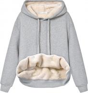 jenkoon womens casual sherpa lined pullover hooded sweatshirt athletic fleece hoodie logo