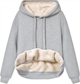 img 4 attached to Jenkoon Womens Casual Sherpa Lined Pullover Hooded Sweatshirt Athletic Fleece Hoodie