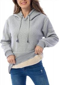 img 2 attached to Jenkoon Womens Casual Sherpa Lined Pullover Hooded Sweatshirt Athletic Fleece Hoodie