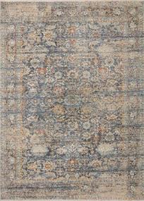 img 3 attached to Transitional Navy/Multi Round Rug - Loloi Angela Rose X Blake Collection BLA-07 In 5'-3" X 5'-3