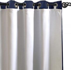 img 4 attached to 2-Panel Thermal Insulated Blackout Curtain Liner Set - 50X58In, Off White Panel + Rings Included
