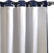 2-panel thermal insulated blackout curtain liner set - 50x58in, off white panel + rings included logo