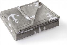 img 4 attached to MarCielo Lap Fleece Blanket, 50X60 Inches Anchor Grey Throw - Ideal For Cozy Nights