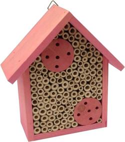 img 2 attached to FSC Certified Wood Mason Bee House For Solitary Bees - Attract Pollinators To Your Garden With Bamboo Tube Hotel.