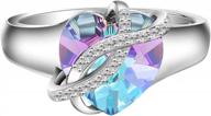 сверкающее кольцо aoboco infinity heart - изысканные женские украшения из стерлингового серебра с австрийскими кристаллами - идеальный подарок на годовщину или день рождения (размеры 6/7/8/9) логотип