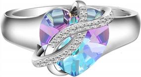 img 4 attached to Сверкающее кольцо AOBOCO Infinity Heart - изысканные женские украшения из стерлингового серебра с австрийскими кристаллами - идеальный подарок на годовщину или день рождения (размеры 6/7/8/9)