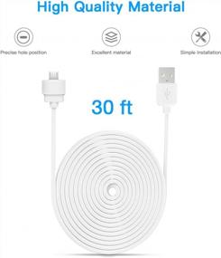 img 2 attached to 30Ft White Power Cord For Blink Mini - Extra Long Cable Continuously Charges Device (1Pack)