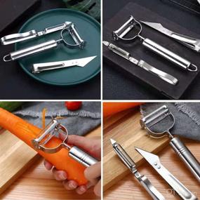 img 1 attached to 🔪 Versatile Kitchen Gadget Set: 3-in-1 Peeler, Grater, and Fruit Peeler