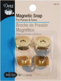 img 1 attached to Упаковка из 2 позолоченных магнитных квадратных кнопок 3/4 дюйма Dritz 760-35 для удобного крепления