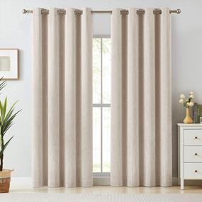 img 4 attached to Create A Cozy And Private Space With Melodieux Cotton Blackout Curtains – Beige, 52X84 Inch Panel