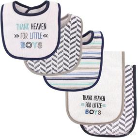 img 1 attached to Luvable Friends Baby Bib and Burp Cloth Set, Unisex Boy Design Thank Heaven, One-size