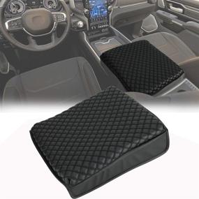 img 4 attached to 🔝 D-Lumina Center Console Armrest Cover for Dodge Ram 1500 2500 3500 2009-2018 - Upgraded Anti-Slip Cushion in Black PU Leather
