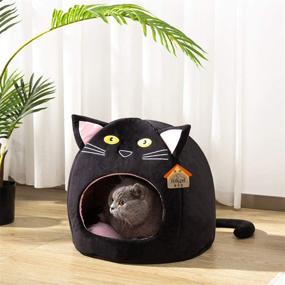 img 2 attached to Cozy Pet Bed Warm Cave Nest Sleeping Bed Kitty Shape Puppy House for Cats and Small Dogs by Hollypet