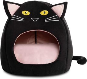 img 4 attached to Cozy Pet Bed Warm Cave Nest Sleeping Bed Kitty Shape Puppy House for Cats and Small Dogs by Hollypet