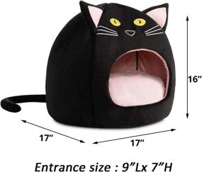 img 3 attached to Cozy Pet Bed Warm Cave Nest Sleeping Bed Kitty Shape Puppy House for Cats and Small Dogs by Hollypet