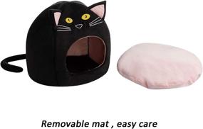 img 1 attached to Cozy Pet Bed Warm Cave Nest Sleeping Bed Kitty Shape Puppy House for Cats and Small Dogs by Hollypet