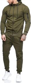 img 4 attached to Men'S Hooded Athletic Sweatsuits - 2 Piece Casual Jogging Track Sets From WZIKAI