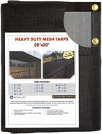 heavy duty black knitted mesh tarp (20x20ft) with grommets & 60-70% shade: ideal for greenhouses, gardens, pools & dump trucks - windscreensupplyco логотип