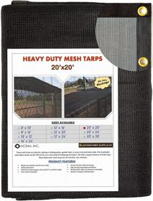 img 4 attached to Heavy Duty Black Knitted Mesh Tarp (20X20Ft) With Grommets & 60-70% Shade: Ideal For Greenhouses, Gardens, Pools & Dump Trucks - Windscreensupplyco