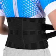 coorun lumbar support belt for effective relief of back pain and discomfort - adjustable straps and removable pad for men & women - black large logo