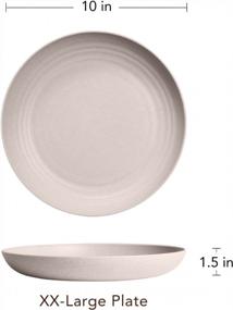 img 3 attached to Set Of 4 Lightweight Wheat Straw Dinner Plates - 10 Inches, Unbreakable, Dishwasher And Microwave Safe, BPA-Free, Ideal For Children, Toddlers, And Adults