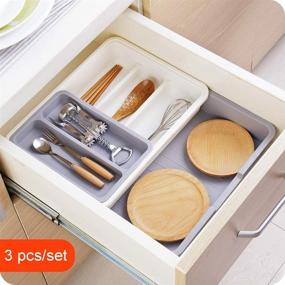 img 3 attached to Silverware Organizer Cutlery Storage Expandable
