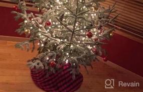 img 5 attached to Красно-черная клетчатая юбка в клетку Buffalo с рождественской елкой - 36-дюймовый двухслойный рождественский декор ручной работы