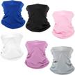 6 pack of sun protection face masks with uv blocking for outdoor activities - windproof and breathable neck gaiters, scarves, bandanas, and balaclavas in assorted colors2 logo