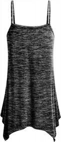 img 3 attached to Miusey Women'S Flowy Tunic Tank Tops With Handkerchief Hem And Adjustable Spaghetti Straps - Casual Summer Camisoles In Long Lengths