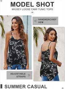 img 2 attached to Miusey Women'S Flowy Tunic Tank Tops With Handkerchief Hem And Adjustable Spaghetti Straps - Casual Summer Camisoles In Long Lengths