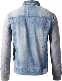 img 2 attached to Stay Fashionable And Cozy With URBANCREWS Men'S Hipster Denim Jacket - Featuring Fleece Lining And Attached Hood - Size LSB-XXL