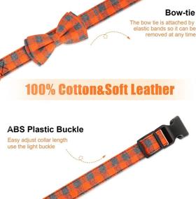 img 1 attached to 🐶 Vaburs Dog Bow Tie: Light Plaid Collar for Dogs and Cats, Soft and Adjustable for Comfortable Pets