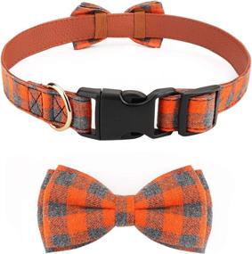 img 2 attached to 🐶 Vaburs Dog Bow Tie: Light Plaid Collar for Dogs and Cats, Soft and Adjustable for Comfortable Pets